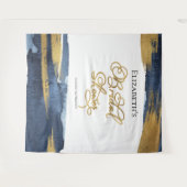 Tenture Arrière-plan Fête des mariées | Aquarelle bleue Ab (Devant (Horizontal))