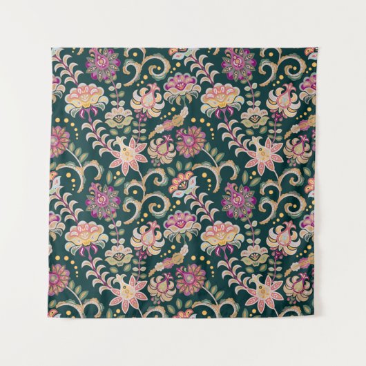 Tenture Arrière - plan floral rose foncé (Devant)