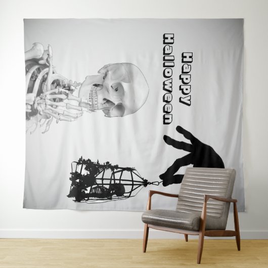 Tenture Arrière-plan Halloween squelette main (En situation (horizontale))