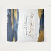 Tenture Arrière-plan mariage | Aquarelle bleue Abstraite d (Devant (Horizontal))