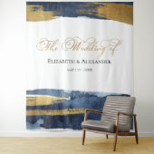 Tenture Arrière-plan mariage | Aquarelle bleue Abstraite d (En situation)