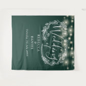 Tenture Arrière-plan Mariage Emerald Green String (Devant (Horizontal))