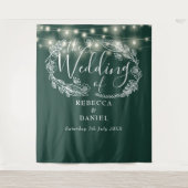 Tenture Arrière-plan Mariage Emerald Green String (Devant)