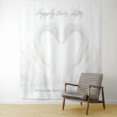 Tenture Arrière-plan Mariage Swan personnalisé (En situation)