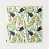 Tenture Arrière - plan motif sans couture d'oiseau tropica (Devant (Horizontal))