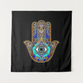 Tenture Arrière-plan noir Hamsa Design (Devant)