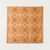 Tenture Arrière - plan orange avec tribe répétée abstracta (Devant (Horizontal))