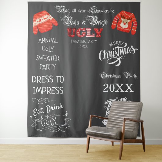 Tenture Arrière - plan photo de la fête du pull moche (En situation)