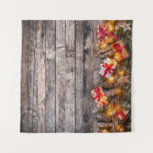 Tenture Arrière - plan rustique de Noël, planches en bois. (Devant (Horizontal))