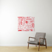 Tenture arrière - plan sans couture dessiné à la main avec (En situation (horizontale))