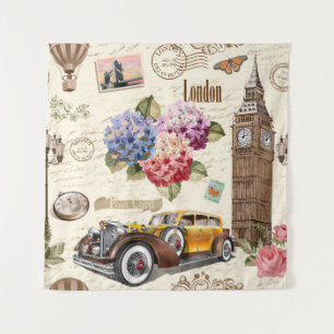 Tenture Arrière - plan vintage londonien sans couture avec