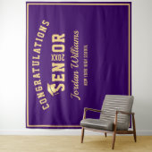 Tenture Arrivée moderne Gold Purple Graduation Photo Booth (En situation)