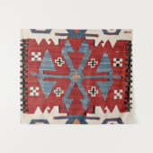 Tenture Arrow en Diamant Bleu Konya II 19e siècle Authenti (Devant (Horizontal))