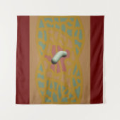 Tenture Art à motifs couleur sable dessiné (Devant)