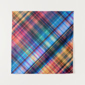 Tenture art abstract geometric diagonal pattern rainbow ba (Devant)