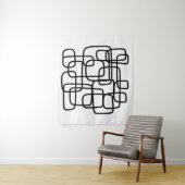 Tenture Art Abstrait Contemporain Noir Et Blanc (En situation)