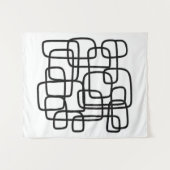 Tenture Art Abstrait Contemporain Noir Et Blanc (Devant (Horizontal))