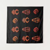 Tenture Art abstrait de visage tribal africain (Devant (Horizontal))