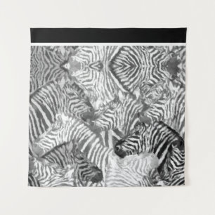 Tenture Art abstrait de zèbre noir et blanc