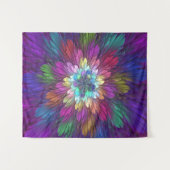 Tenture Art abstrait fractal de fleurs psychédéliques colo (Devant (Horizontal))