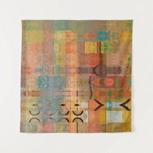 Tenture art abstrait géométrique bandes horizontales motif