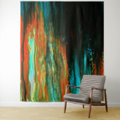 Tenture *~* Art Abstrait Gras Black Blue Orange (En situation)