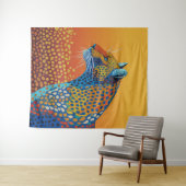 Tenture Art Abstrait Léopard Vibrant (En situation (horizontale))