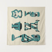 Tenture Art abstrait moderne silhouette africaine (Devant (Horizontal))