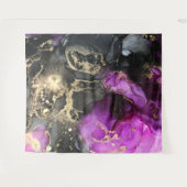 Tenture Art abstrait noir or violet unique (Devant (Horizontal))