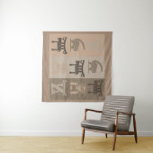 Tenture Art africain abstrait moderne contemporain (En situation (horizontale))