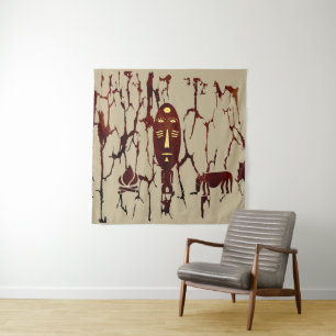 Tenture Art africain autochtone vintage abstrait