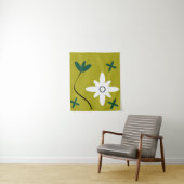 Tenture Art botanique abstrait de fleur de marguerite mini (En situation)