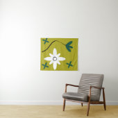 Tenture Art botanique abstrait de fleur de marguerite mini (En situation (horizontale))