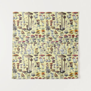 Tenture Art botanique cottagecore vintage de champignons f
