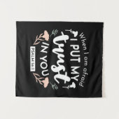 Tenture Art chrétien floral foncé - Psaume 56:3 (Devant (Horizontal))