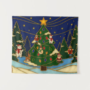Tenture Art cloisonné Forêt fantaisiste Noël Classique