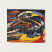 Tenture Art Cubiste Abstrait Gras (Devant (Horizontal))