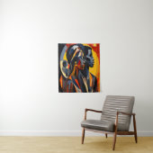 Tenture Art Cubiste Abstrait Gras (En situation)