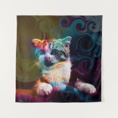 TENTURE ART DE CHAT COLORÉ TENDANCE DRÔLE (Devant)