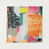 Tenture Art de collage moderne. Technique mixte sur toile. (Devant (Horizontal))