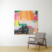 Tenture Art de collage moderne. Technique mixte sur toile. (En situation)