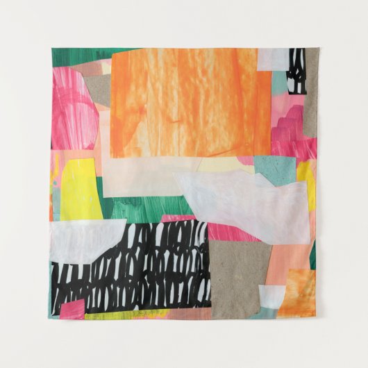 Tenture Art de collage moderne. Technique mixte sur toile. (Devant)