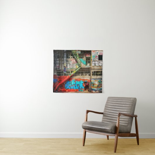 Tenture Art de construction de mur de graffiti abandonné (En situation (horizontale))