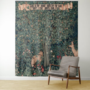 Tenture Art de faune de renard de verdure de William Morri