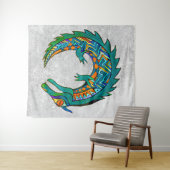 Tenture Art de l'alligator tribal (En situation (horizontale))