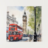 Tenture Art de l'aquarelle à Londres (Devant)
