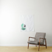 Tenture art de l'arbre vert scandinave simple moderne ment (En situation)