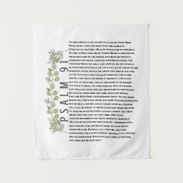 Tenture Art de l'écriture sainte sur l'eucalyptus Psaume 9