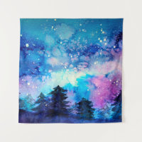 Art de l'espace à l'aquarelle avec ciel nocturne e