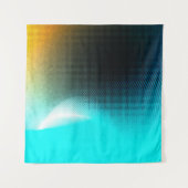 Tenture Art de maille à gradient abstrait turquoise orange (Devant (Horizontal))